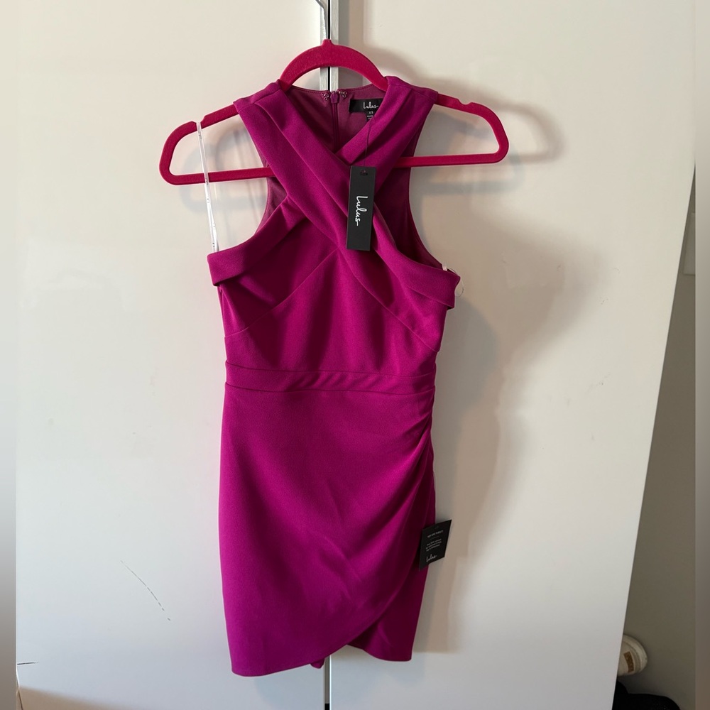 Lulu's Pink Halter Bodycon Mini Dress